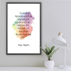 Jinniee I've Learned That People Will Forget What You Said Maya Angelous Quotes Wall Art Inspirational Quote Print for Your Home Livingroom