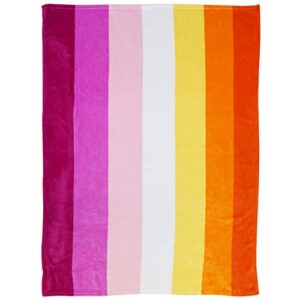 lesbian sunset pride super plush blanket – 50×60 soft throw blanket – perfect for cuddle season lgbt lesbian pride blanket
