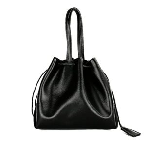 tijn crossbody bag for women drawstring bucket bag shoulder top-handle bag soft vegan leather tote bag (aria)