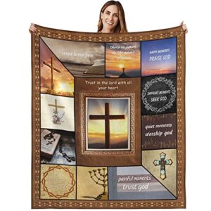 wish tree christian gifts for women scripture throw blanket religious spiritual gifts with bible verse, inspirational thoughts and healing prayers gift for women men 50″x60″(collage)