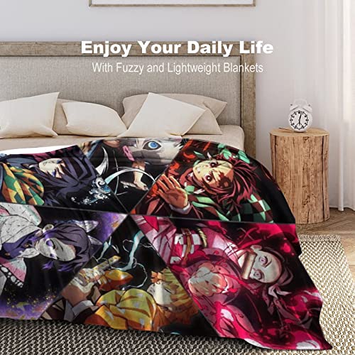 Anime Blanket Flannel Fleece Warm Soft Throw Blanket for Couch Sofa Bed Living Room for Adults Children Kids 50"X40"