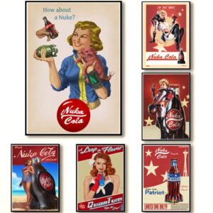 NA Set of 9pcs Vintage Nuka Cola Pin-up girl Poster Alternative Wall Art Home Decal Unframed 11.6x16.5inch(30x42cm) X9pcs