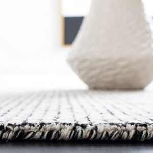 SAFAVIEH Abstract Collection 8' x 10' Ivory/Black ABT470Z Handmade Premium Wool & Viscose Living Room Dining Bedroom Area Rug