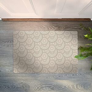 shape28 small area rug mat ultra-thin kitchen rug entrance mat with non slip rubber backing szie 20 inches x 16 inches color latte design 1s
