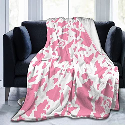 Pink Cow Print Blanket Comfort Cow Print Stuff Warm Pink Cow Print Throw Blankets Soft Stuff Decor Gifts for Girls Women