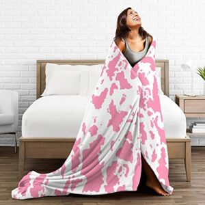 Pink Cow Print Blanket Comfort Cow Print Stuff Warm Pink Cow Print Throw Blankets Soft Stuff Decor Gifts for Girls Women