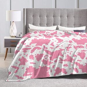 Pink Cow Print Blanket Comfort Cow Print Stuff Warm Pink Cow Print Throw Blankets Soft Stuff Decor Gifts for Girls Women