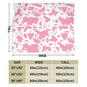 Pink Cow Print Blanket Comfort Cow Print Stuff Warm Pink Cow Print Throw Blankets Soft Stuff Decor Gifts for Girls Women