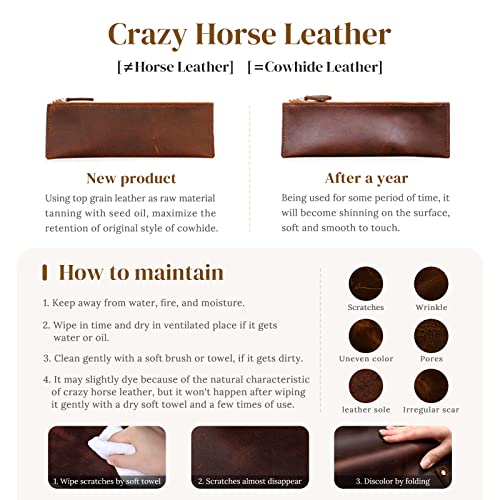 S-ZONE Women Genuine Leather Crossbody Bags Purses Vintage Shoulder Bag Fashion Handbags(Dark Brown)