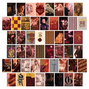 con*quest conquest journals harry potter gryffindor wall collage, set of fifty collectible 4×6 official art prints from the wizarding world, printed on quality card stock, matte finish