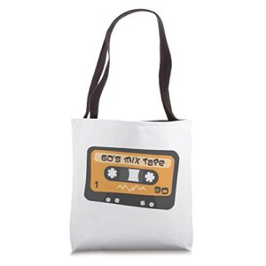 1960s mix tape audio cassette tote bag