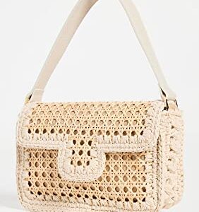 Caterina Bertini Women's Woven Shoulder Bag, Natural 2058, Tan, One Size