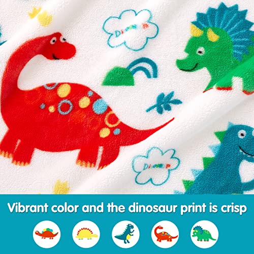 Andywoo Dinosaur Baby Blanket for Boys and Girls, Dinosaur Toddler Blanket, Warm Soft Fluffy Lightweight Fleece Blanket with Colorful and Cute Cartoon Dinosaur Design on Both Sides, 30x40 Inches