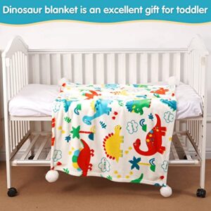 Andywoo Dinosaur Baby Blanket for Boys and Girls, Dinosaur Toddler Blanket, Warm Soft Fluffy Lightweight Fleece Blanket with Colorful and Cute Cartoon Dinosaur Design on Both Sides, 30x40 Inches