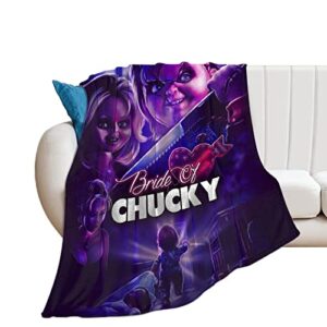 chucky soft flannel blanket horror movie throw blanket all season air conditioner blanket for couch bed sofa 40″x50″