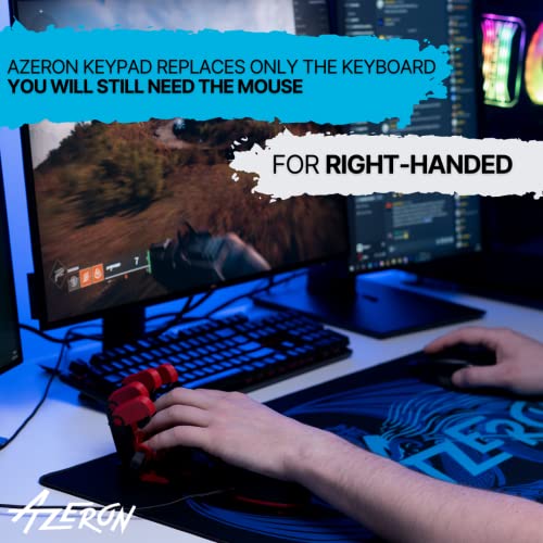 AZERON Cyborg Gaming Keypad – Programmable One Handed Gaming Keyboard for PC Gaming – with Analog Thumbstick and 29 Programmable Keys – 3D Printed Customized Keypad – for Righties (Green)