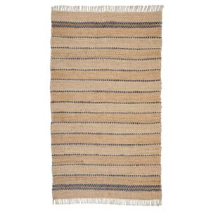 Pebble & Crane - Aberdeen Rug - Woven Throw Rug - Jute and Cotton - Area Rug for Kitchen, Living Room, Bedroom, and More - Tassel Trim - 27” x 45” - Grey