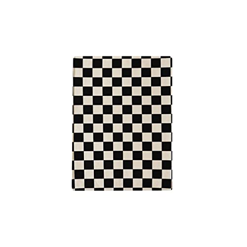 Black Check Pattern Mini Rug, Indoor Rug, Mini Rug(1.6 ft * 2.3 ft), Modern Designed Rug, Pet Rug