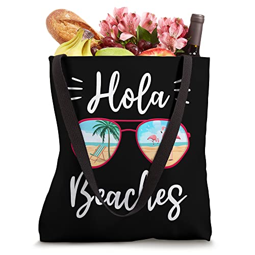 Hola Beaches Tropical Summer Vacay Funny Summer Tote Bag