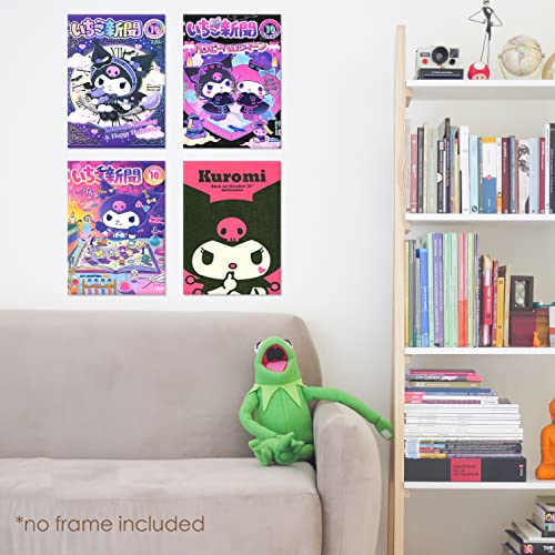 ArtBiz Kawai Anime Posters Cute Canvas Wall Art Prints Teen Girls Bedroom Room Decor 4PCS 08x12 Inch