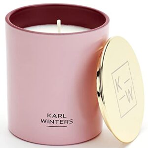 Parisian Rose Candle | Luxury Candle for Home | Rose Floral Scent | High End Candle Made With Premium Rose Oils | Matte Pink 8 oz. Jar | Gold Lid | Karl Winters Co (Rose + Gold)