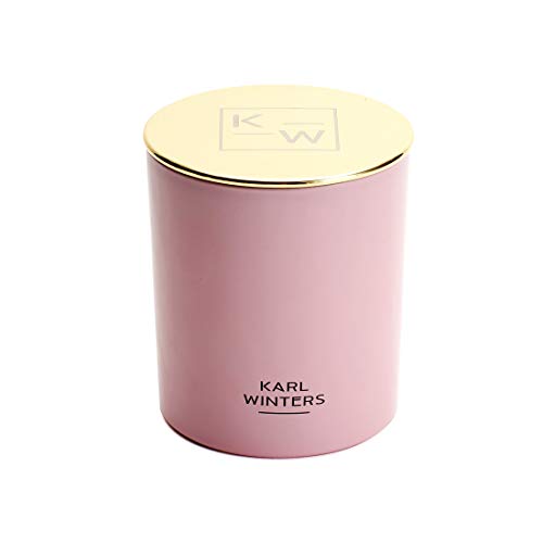 Parisian Rose Candle | Luxury Candle for Home | Rose Floral Scent | High End Candle Made With Premium Rose Oils | Matte Pink 8 oz. Jar | Gold Lid | Karl Winters Co (Rose + Gold)