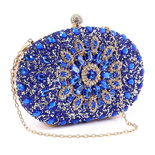 Naimo Beaded Rhinestone Evening Bag Crystal Clutch Purses for Women Wedding Party Bridal Handbag