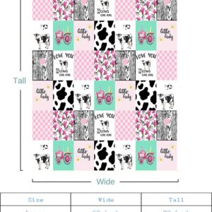 Cow Blanket Cute Cow Print Blanket Cow Beding Sherpa Fleece Throw Blanket Farm Animals Blanket Warm and Plush Cow Print Throw Blankets for Bed Sofa（Pink，(40 x 50 in)）