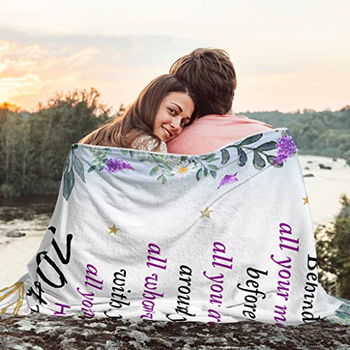 Mubpean 70th Birthday Gifts for Women - 70th Birthday Gifts Blanket - Best Gifts for 70 Year Old Woman - 70 Year Old Birthday Gifts for Woman - 70th Birthday Gift Ideas,Birthday Decor Blankets 60"x50"