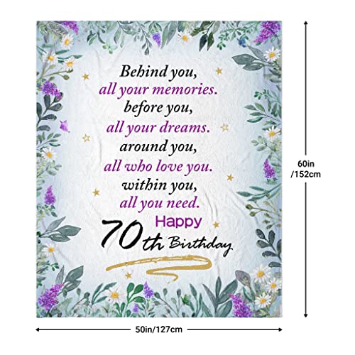 Mubpean 70th Birthday Gifts for Women - 70th Birthday Gifts Blanket - Best Gifts for 70 Year Old Woman - 70 Year Old Birthday Gifts for Woman - 70th Birthday Gift Ideas,Birthday Decor Blankets 60"x50"