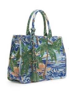 vince camuto womens orla tote, blue palm, one size us