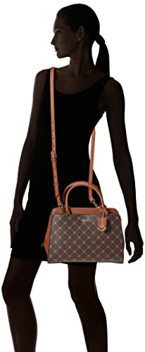 NINE WEST Endora Satchel, Brown Logo/TAN