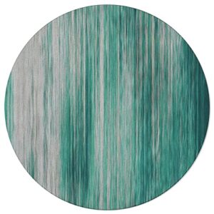 small round area rug 3f for bedroom modern abstract retro teal rugs soft shag carpet non-shedding rug non-slip playing mat for kids nursery room living room washable circle rug