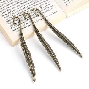 12Pcs Vintage Metal Feather Bookmarks, Mermaid Hooks Shaped Bookmark