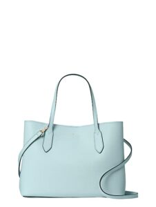 kate spade new york womens harper leather tote satchel handbag blue o/s