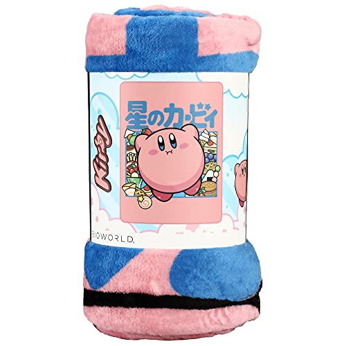 Bioworld Kirby Character Kanji Throw Blanket