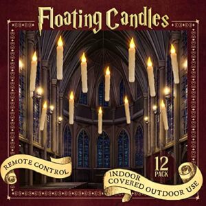 oriental cherry christmas decorations – floating led candles with remote control – white xmas witch halloween decor holiday party supplies birthday wedding indoor home room classroom bedroom