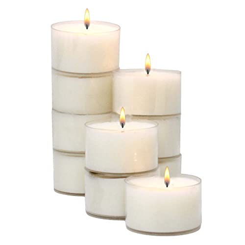 Clear Cup Tea Light Candles Unscented 6 Hour Long Burning Time (50 Pack) Tealight Candle