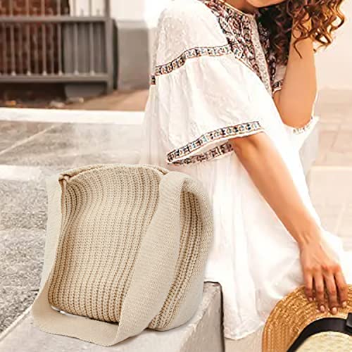Oweisong Women’s Handmade Crocheted Tote Bags Aesthetic Hobo Bag Large Shopping Shoulder Handbag Knitted Woven Purse