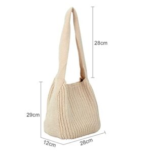 Oweisong Women’s Handmade Crocheted Tote Bags Aesthetic Hobo Bag Large Shopping Shoulder Handbag Knitted Woven Purse