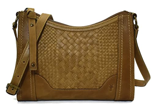 Frye Melissa Basket Woven Zip Crossbody, Amber