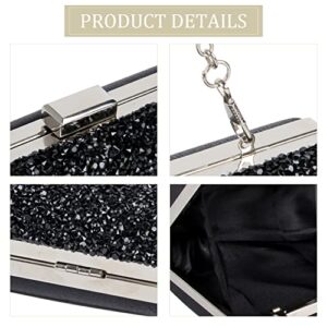 LUI SUI Women Glistening Evening Clutch Bags Envelope Rhinestone Purse Crossbody Bag Wedding Party Bridal Prom Handbag