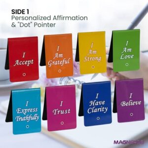 My Affirmations Magnetic Bookmarks Set (8 Page Markers) with Guide Card and 34 Positive Affirmations