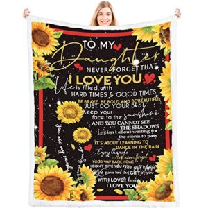 LOVINSUNSHINE To My Daughter Blanket From Mom,Happy Birthday Gifts For Daughter Adult Ideas,Best Daughter Gift From Mom Mother Dad Father,Great Daughter Gifts For Christmas,Unique Sherpa Blanket 80x60