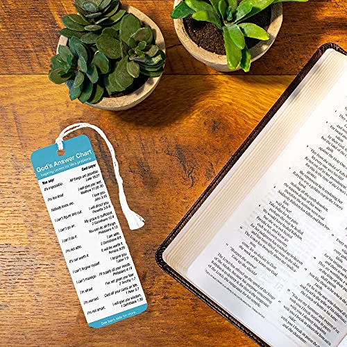 God's Answer Chart Bible Verses 2 x 6 Cardstock Tassel Bookmark, Pack of 12