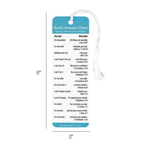 God's Answer Chart Bible Verses 2 x 6 Cardstock Tassel Bookmark, Pack of 12