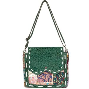 bhrayna bags tessa shoulder bag | genuine leather messenger bag | vintage shoulder bag | shoulder sling bag for women | leather cross-body messenger bag (green)