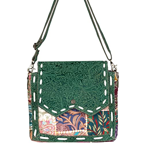 Bhrayna Bags Tessa Shoulder Bag | Genuine Leather Messenger Bag | Vintage Shoulder Bag | Shoulder Sling Bag for Women | Leather Cross-body Messenger Bag (Green)