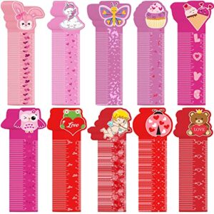 100 pieces valentine’s day bookmark ruler for happy valentine day teacher prizes classroom students 10 styles for classroom, school, valentine’s day parties favor exchanges