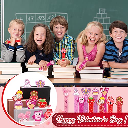 100 Pieces Valentine's Day Bookmark Ruler for Happy Valentine Day Teacher Prizes Classroom Students 10 Styles for Classroom, School, Valentine's Day Parties Favor Exchanges